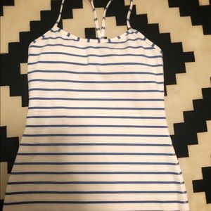 Lululemon White and blue tank top